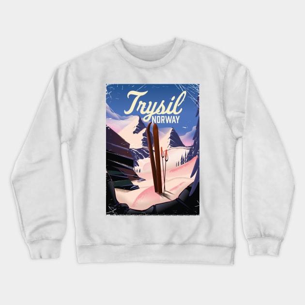 Trysil, Norway Ski poster Crewneck Sweatshirt by nickemporium1